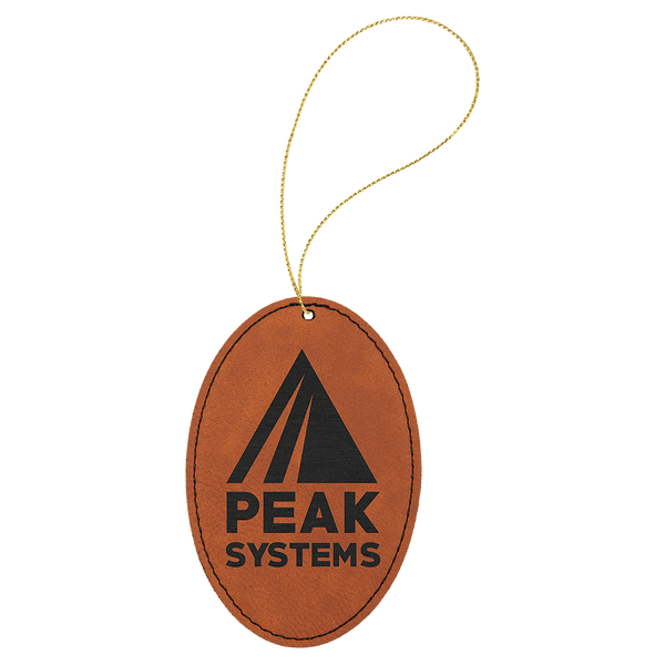 Rawhide Gold Laserable Leatherette Oval Ornament with String