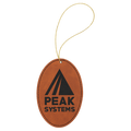 Rawhide Laserable Leatherette Oval Ornament with Gold String