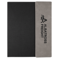 Gray Laserable Leatherette / Black 9 1/2" x 12" Laserable Leatherette / Canvas Portfolio with Notepad