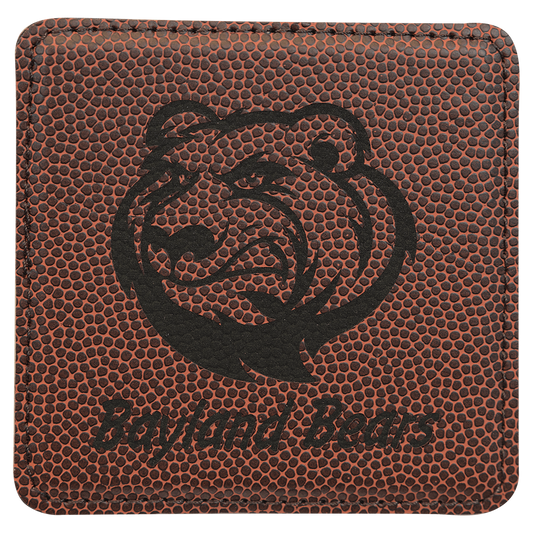 Football 4" x 4" Square Laserable Leatherette Coaster