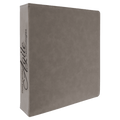 11" x 11 1/2" Gray Laserable Leatherette 3 Ring Binder with 2" Slant D Rings