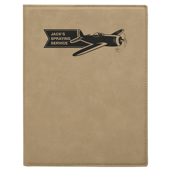 Light Brown 7" x 9" Laserable Leatherette Small Portfolio with Notepad