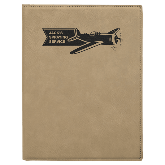 Light Brown 7" x 9" Laserable Leatherette Small Portfolio with Notepad