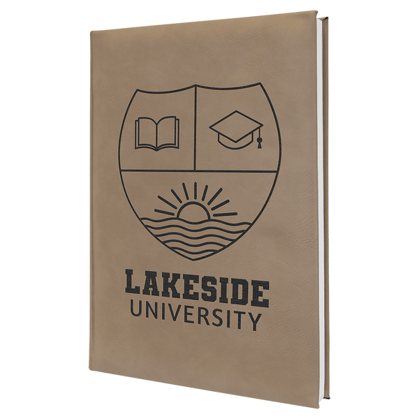 Light Brown 7" x 9 3/4" Laserable Leatherette Journal with Lined Notepad