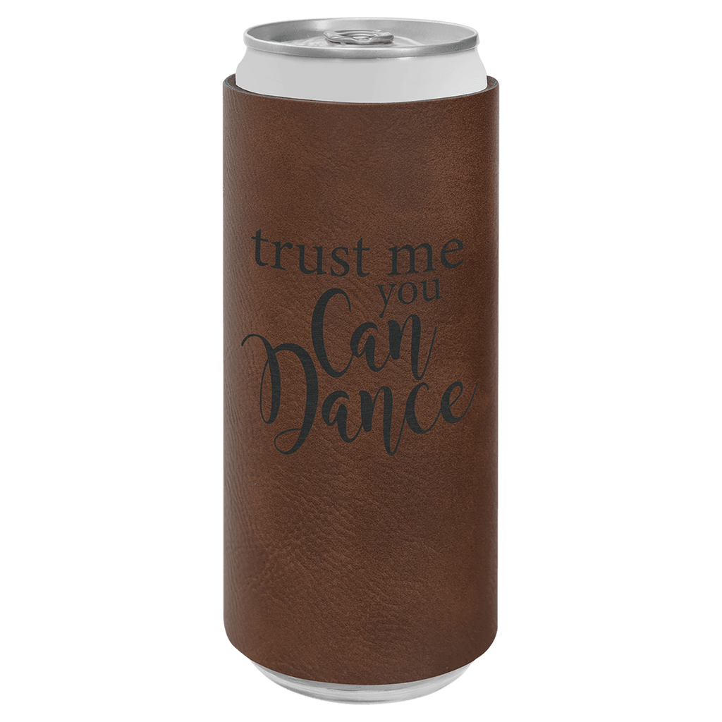 Dark Brown Laserable Leatherette Slim Beverage Holder