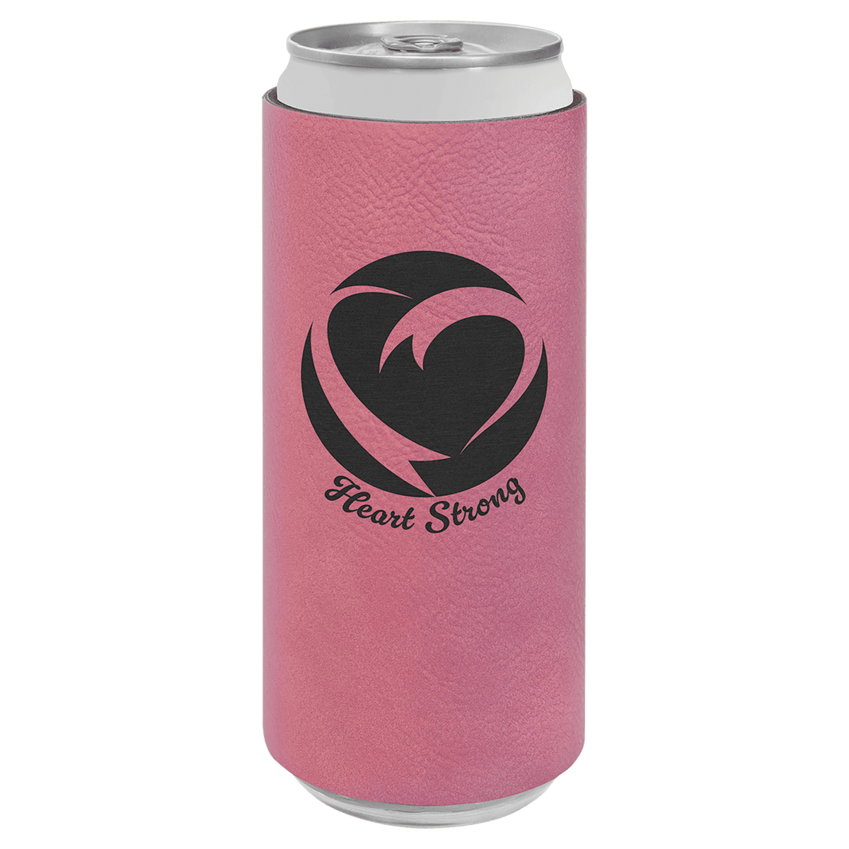 Pink 2 Laserable Leatherette Slim Beverage Holder