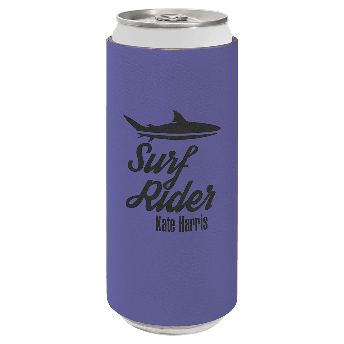 Purple 2 Laserable Leatherette Slim Beverage Holder