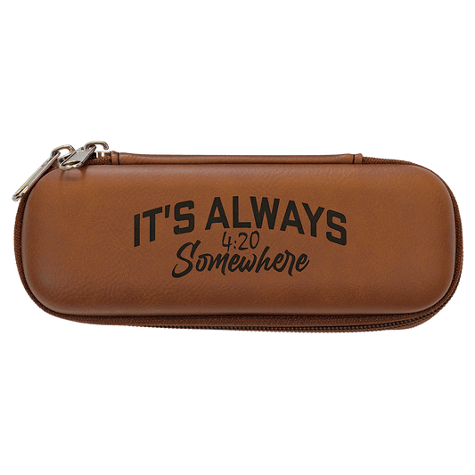 7" x 2 1/2" x 1 3/4" Rawhide Leatherette Smoke Case