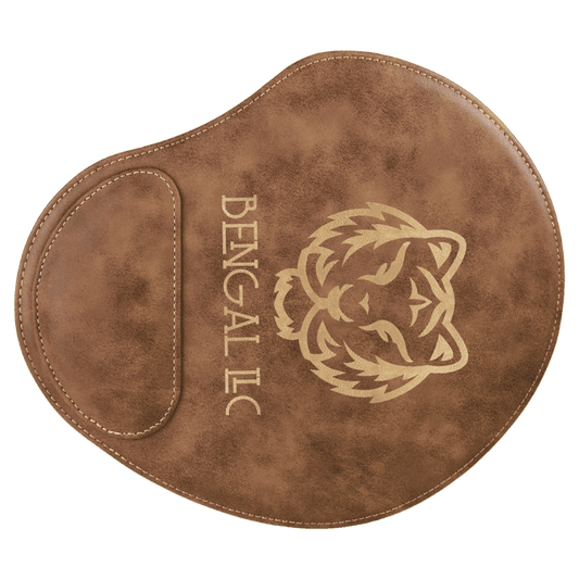 Rustic/Gold 9" x 10 1/4" Laserable Leatherette Mouse Pad