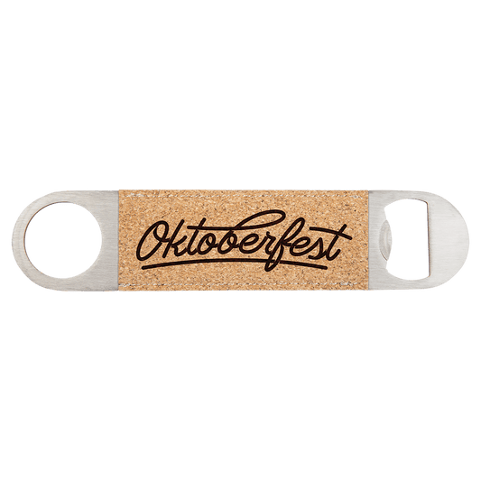 Cork 1 1/2" x 7" Laserable Leatherette Bottle Opener