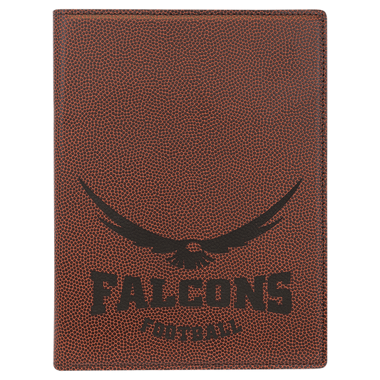 Football 7" x 9" Laserable Leatherette Small Portfolio with Notepad
