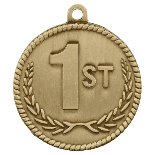 2" Antique Gold 1st Place High Relief Medal