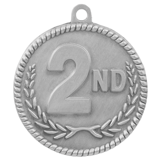 2" Antique Silver 2nd Place High Relief Medal
