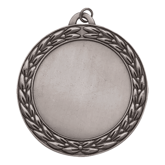 Antique Silver 2 2 3/4" Wreath 2" Insert Holder Medal