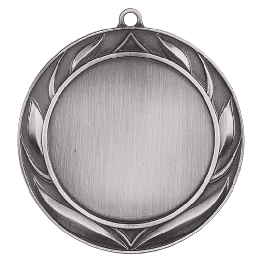 Antique Silver 2 3/4" Wreath 2" Insert Holder Medal