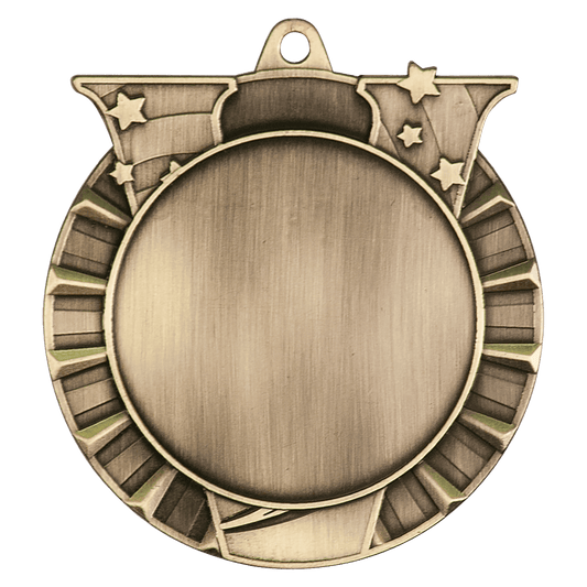 Antique Gold 2 3/4" Victory 2" Insert Holder Medal