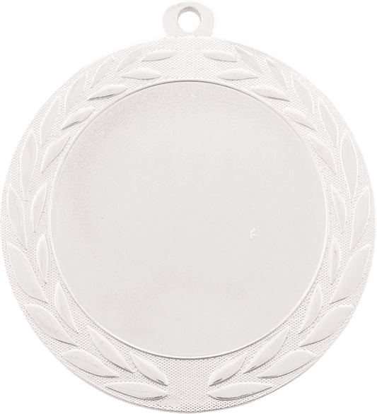 Bright Silver 2 3/4" Wreath 2" Insert Holder Medal