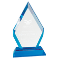 Blue 7" Frosted Base Diamond Impress Acrylic