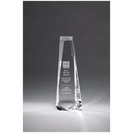 5 1/8" x 11" x 2" (Tapered) Crystal Obelisk