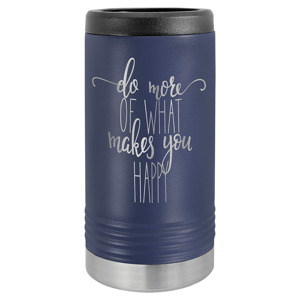 Navy Blue Laserable Leatherette Slim Beverage Holder