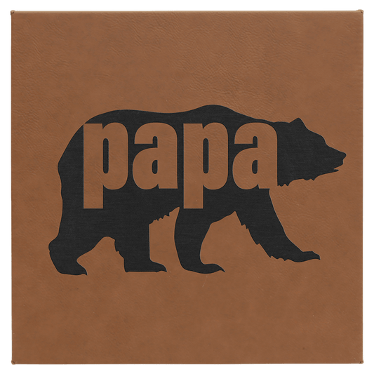 Dark Brown 10" x 10" Laserable Leatherette Wall Decor with Sawtooth Hanger