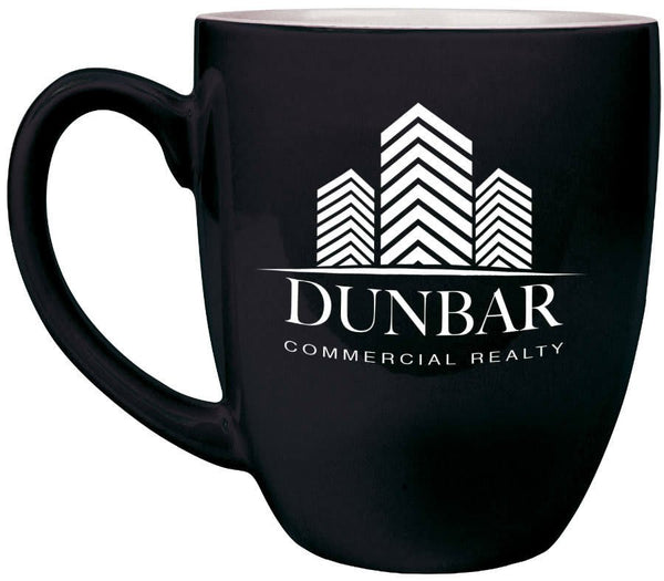 Black 16 oz. Ceramic Bistro LazerMug