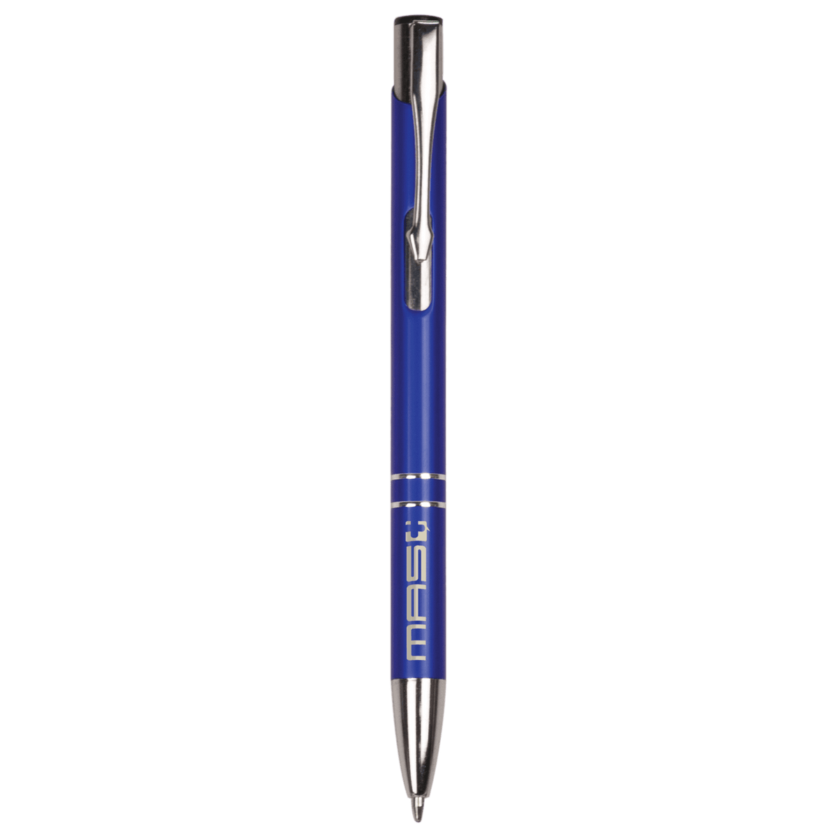 Blue with Silver Trim Laserable Pen