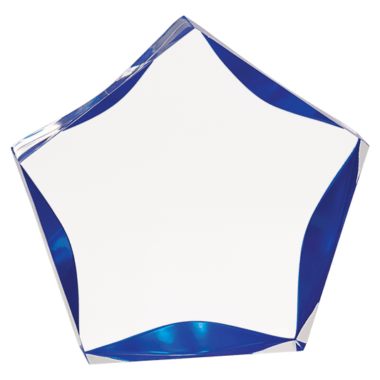 Clear/Blue 5" Luminary Star Acrylic