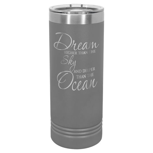 Dark Gray Polar Camel 22 oz. Skinny Tumbler with Slider Lid