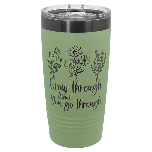 Sage/Ghost Black Polar Camel 20 oz. Summer ION-Plated Ringneck Tumbler with Slider Lid