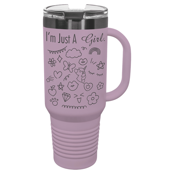 Moody Lilac/Ghost Black Polar Camel 40 oz. Travel Mug with Handle & Straw