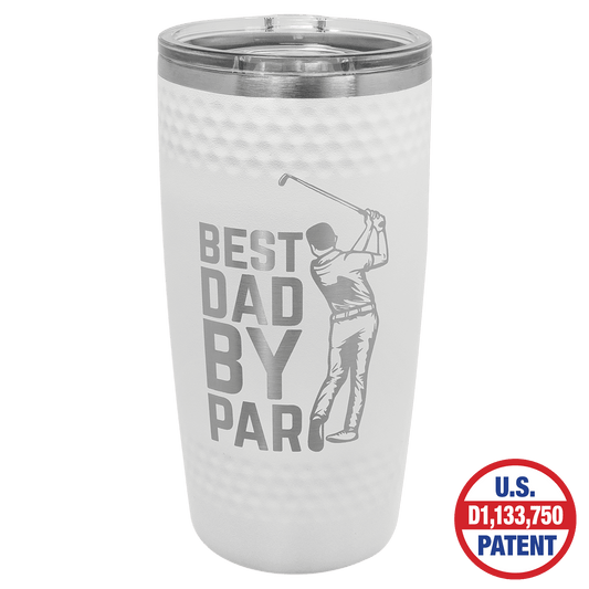 Polar Camel 20 oz. White Golf Tumbler - Smooth Center with Dimples and Slider Lid