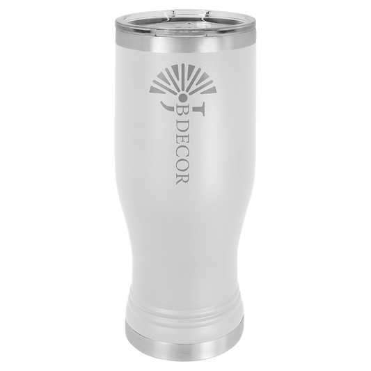 White 20 oz. Pilsner with Clear Polar Camel Lid