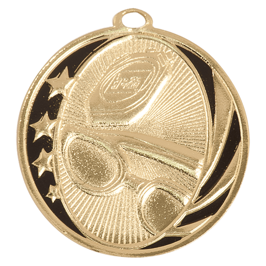 Bright Gold 2" Swimming Laserable MidNite Star Medal