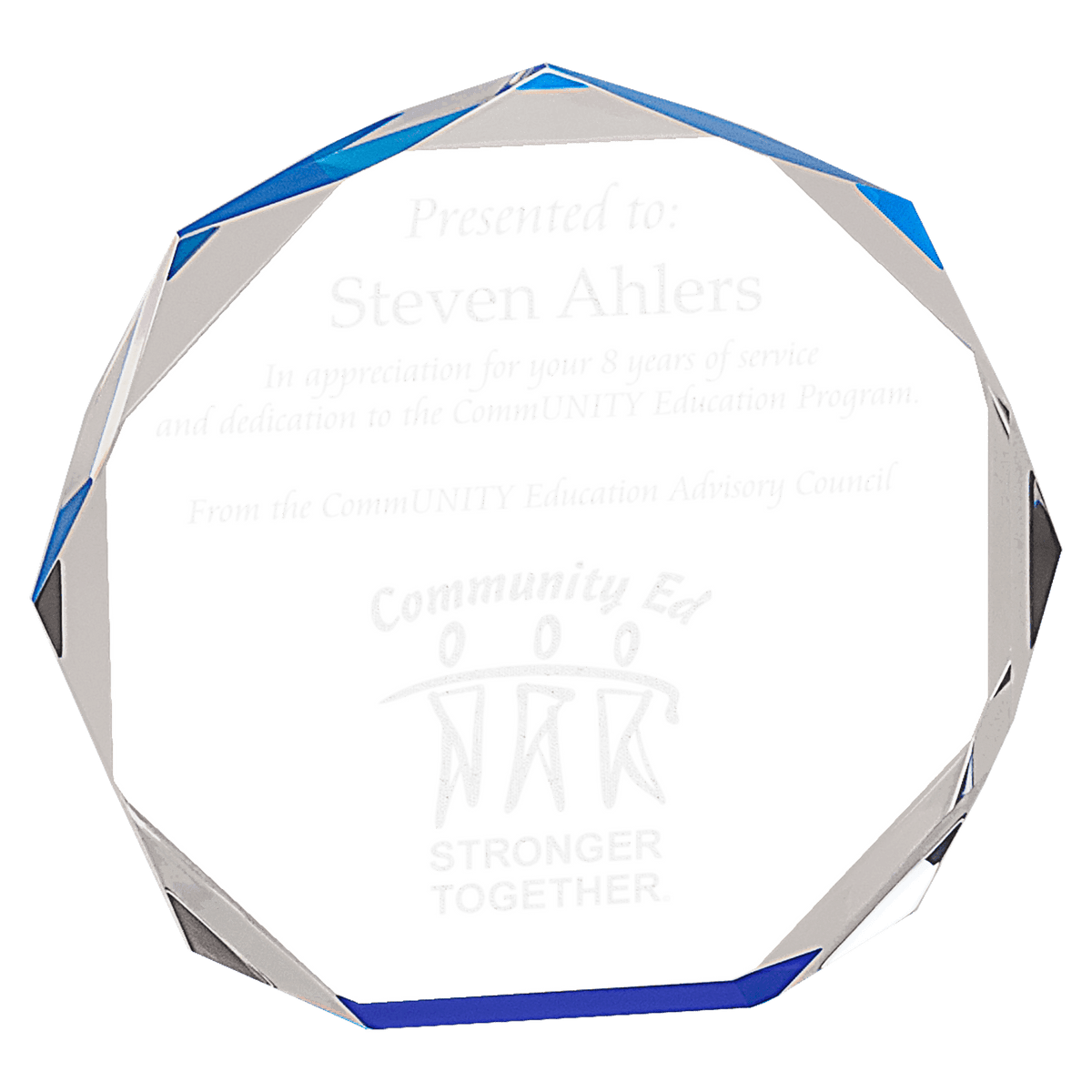 6" Blue Octagon Acrylic Award