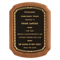Walnut Plaque with Gold Border Laserable Black Brass 2 7" x 8" Coventry Series American Plate