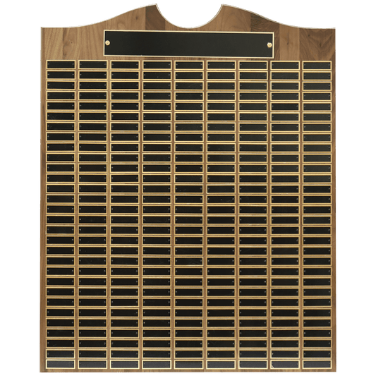 28" x 35" American Walnut Roster Plaque w/ 270 Plates