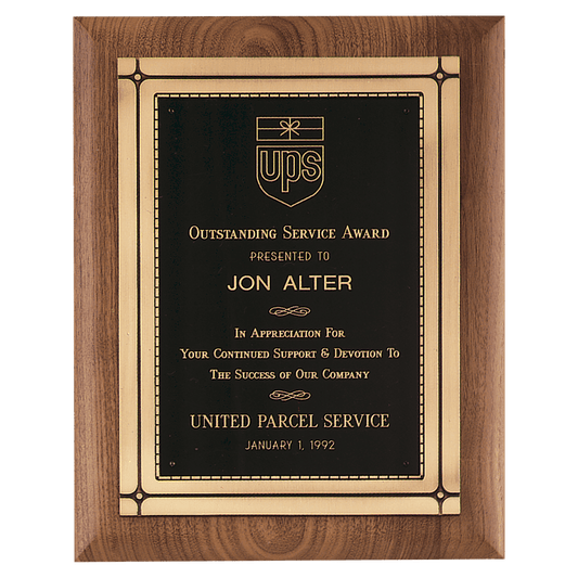 11" x 14" American Walnut Plaque with Antique Bronze Casting & High Quality Phoenix Frame Casting