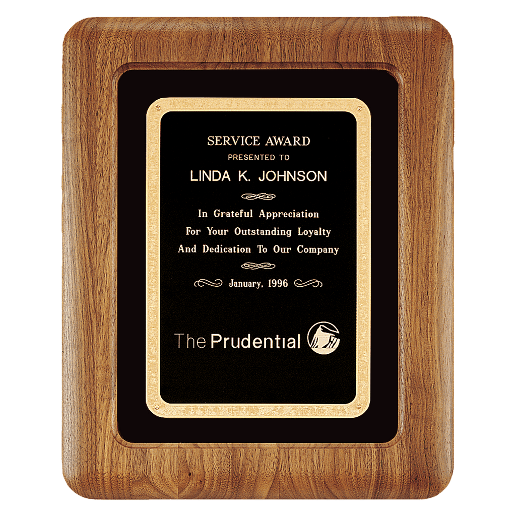 Walnut Airflyte Frame w/Black Velour & Black 12" x 15" American Florentine LaserFX Plate