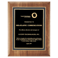 Walnut Plaque with Black/Gold Florentine Border Textured Black 2 7" x 9" American LaserFX Plate