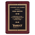 Rosewood Piano Finish Plaque with Gold Border Black Laserable Brass 2 9" x 12" Airflyte Premium Plate