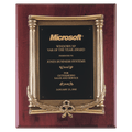 Rosewood Piano Finish Plaque, Antique Bronze Frame Casting, Black Brass 10 1/2" x 13" Plate