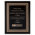 Black Piano Finish Plaque w/Black/Gold Embossed Back Plate & Black Brass 11" x 14" Plate