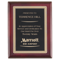 Rosewood Piano Finish Plaque with Gold Border Black Airflyte Premium LaserFX Plate