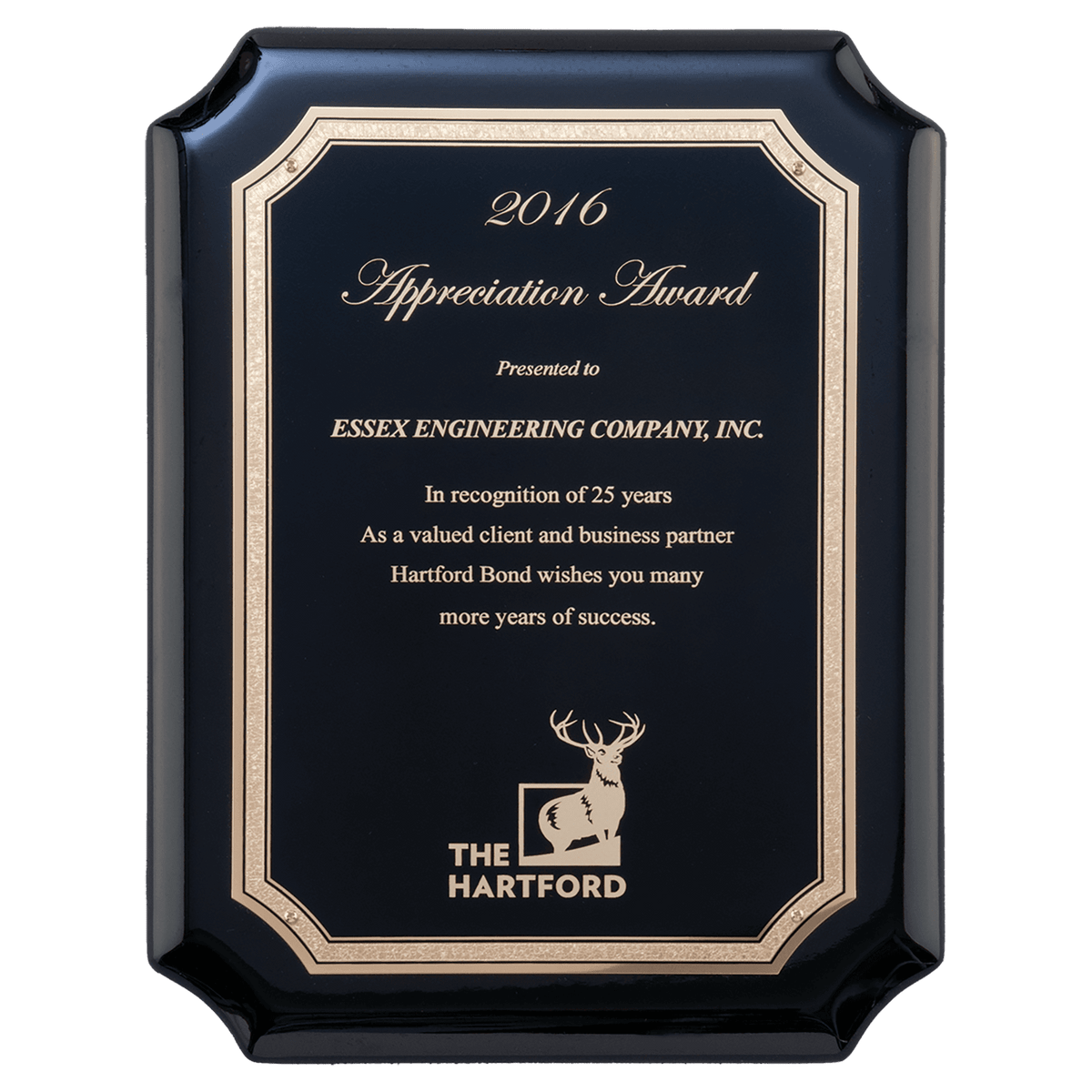 Black High Gloss Plaque with Gold 7" x 9" Florentine Border LaserFX Plate