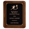 Walnut Plaque with Gold Border Black 2 9" x 12" American LaserFX Plate