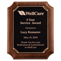 Walnut Plaque with Gold Border Black 8" x 10 1/2" American LaserFX Plate