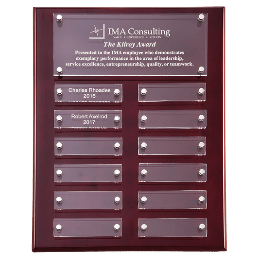 9x12 Rosewood High Gloss Plaque with Acrylic Engraving Plates
