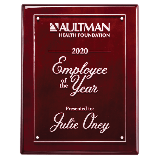 Rosewood 9x12 High Gloss Plaque with Acrylic Engraving Plate