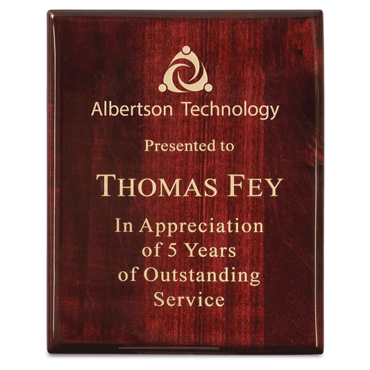 10 1/2" x 13" Premium Rosewood Piano Finish Plaque